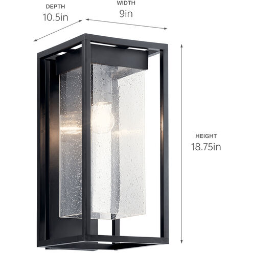 Mercer 1 Light 19 inch Black with Silver Highlights Outdoor Wall, Large