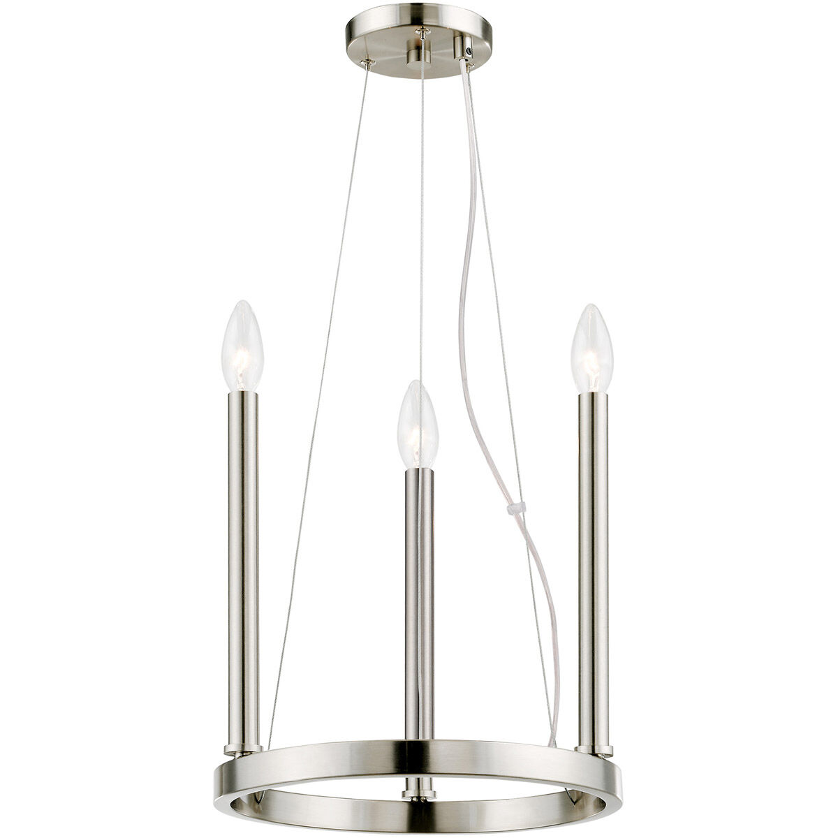 Alpine 3 Light 12 inch Brushed Nickel Mini Chandelier Ceiling Light