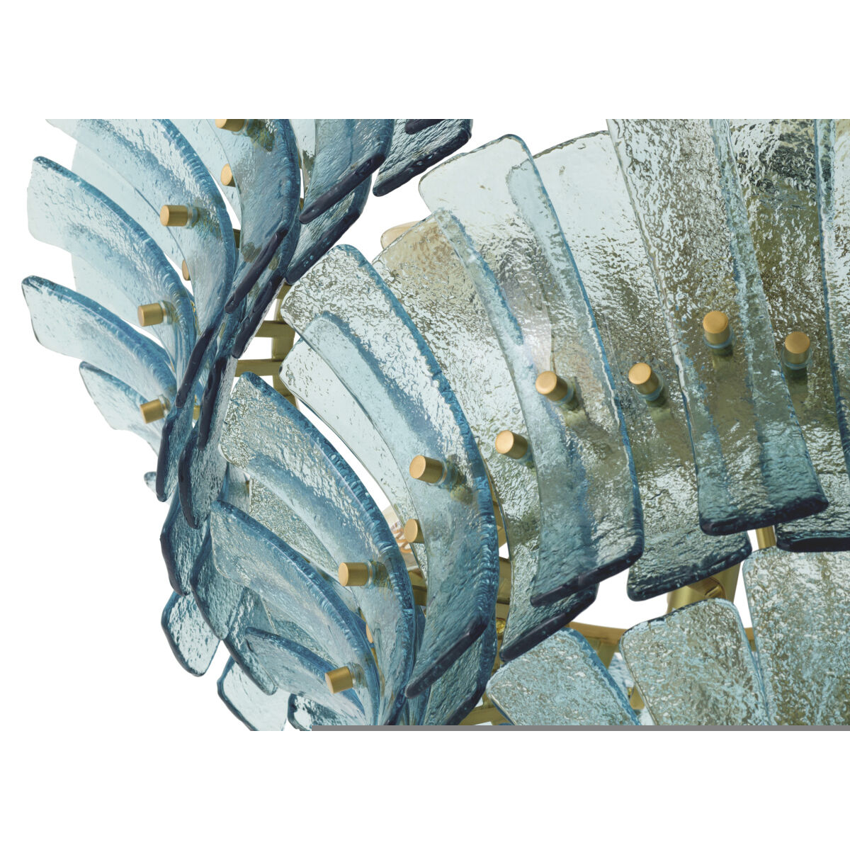 Toscano 10 Light 26.38 inch Antique Brass Chandelier Ceiling Light in Blue Glass