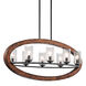 Grand Bank 8 Light 16 inch Auburn Stained Chandelier Linear (Double) Ceiling Light, Double