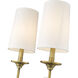 Emily 2 Light 13.75 inch Rubbed Brass Wall Sconce Wall Light