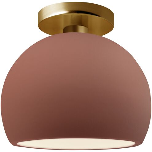 Radiance 1 Light 7 inch Canyon Clay and Brushed Brass Semi Flush Ceiling Light