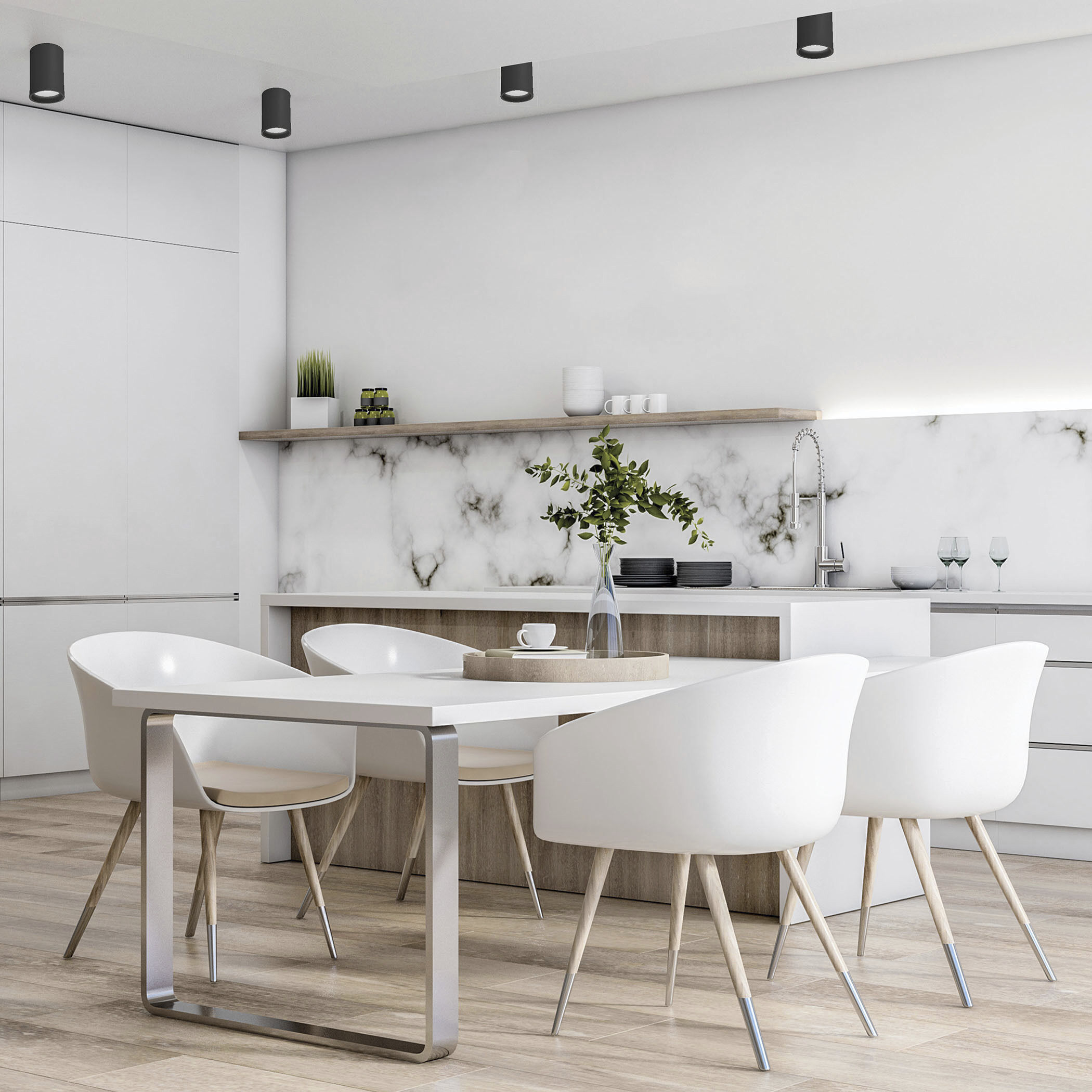 Echo LED 5.25 inch Matte Black Flush Mount Ceiling Light