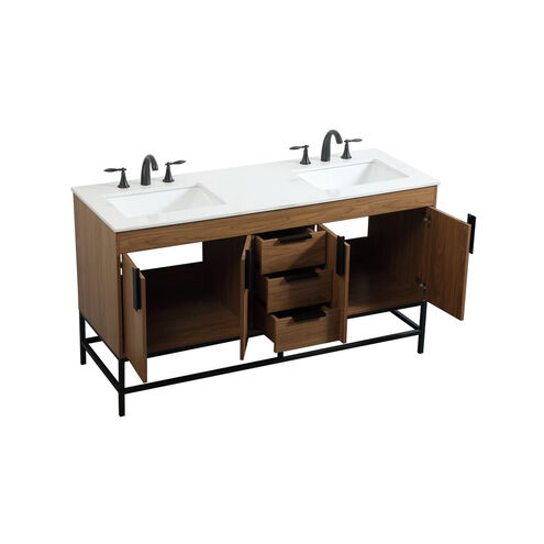 Eugene 60 X 22 X 34 inch Walnut Brown Vanity Sink Set