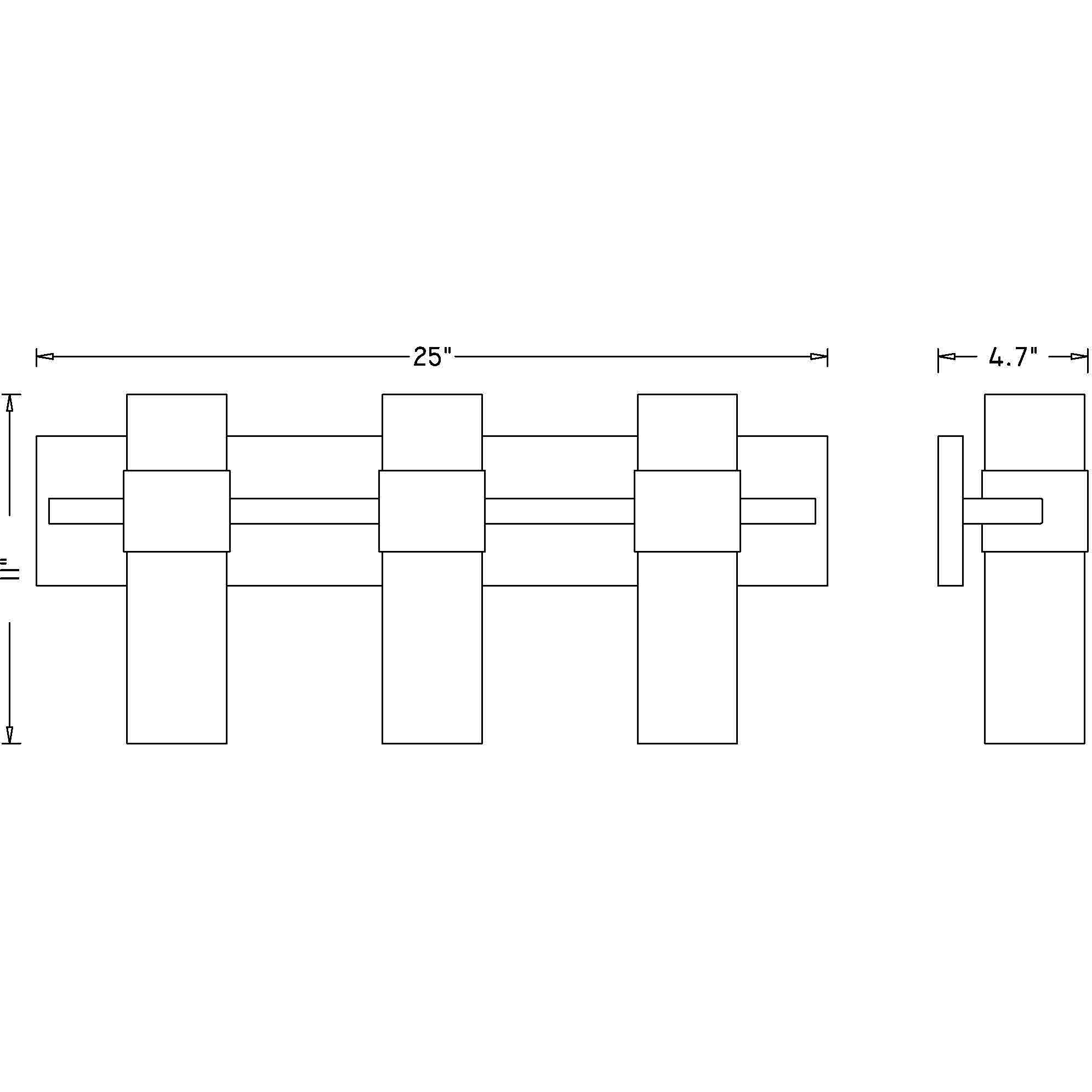 Lawson 3 Light 25 inch Matte Black Vanity Wall Light