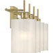 Modern 4 Light 30.75 inch Natural Brass Bathroom Vanity Light Wall Light