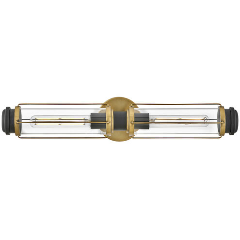 Masthead LED 24 inch Heritage Brass with Black Vanity Light Wall Light