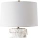 Wisp 32.5 inch 150.00 watt Satin White Glaze with Brass and Crystal Table Lamp Portable Light