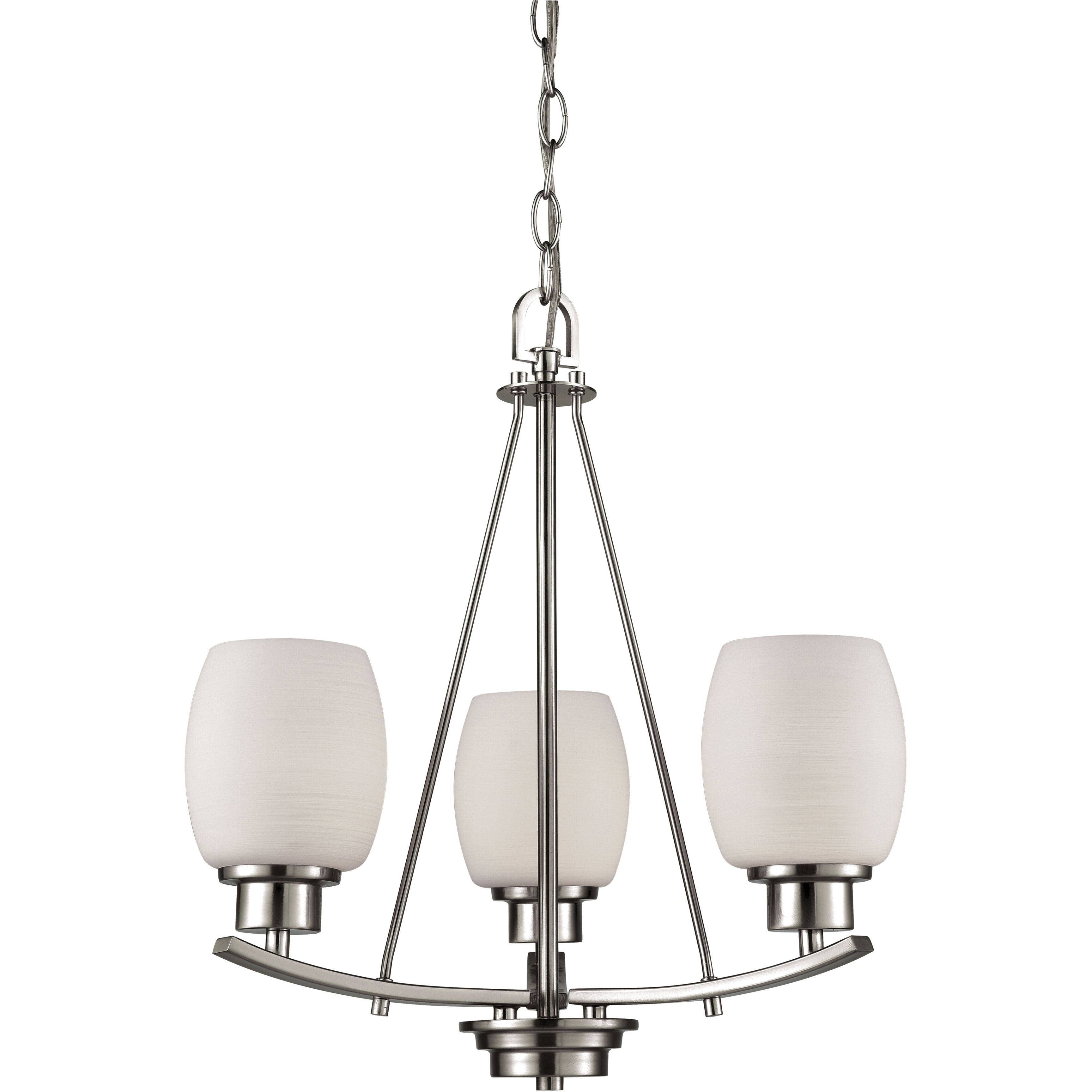 Casual Mission 3 Light 17 inch Brushed Nickel Chandelier Ceiling Light