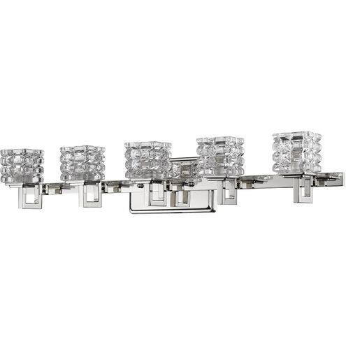 Coralie 5 Light 30 inch Polished Nickel Vanity Light Wall Light