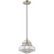 Art Glass 1 Light 9 inch Brushed Nickel Mini Pendant Ceiling Light