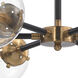 Boudreaux 6 Light 28 inch Antique Gold with Matte Black Chandelier Ceiling Light