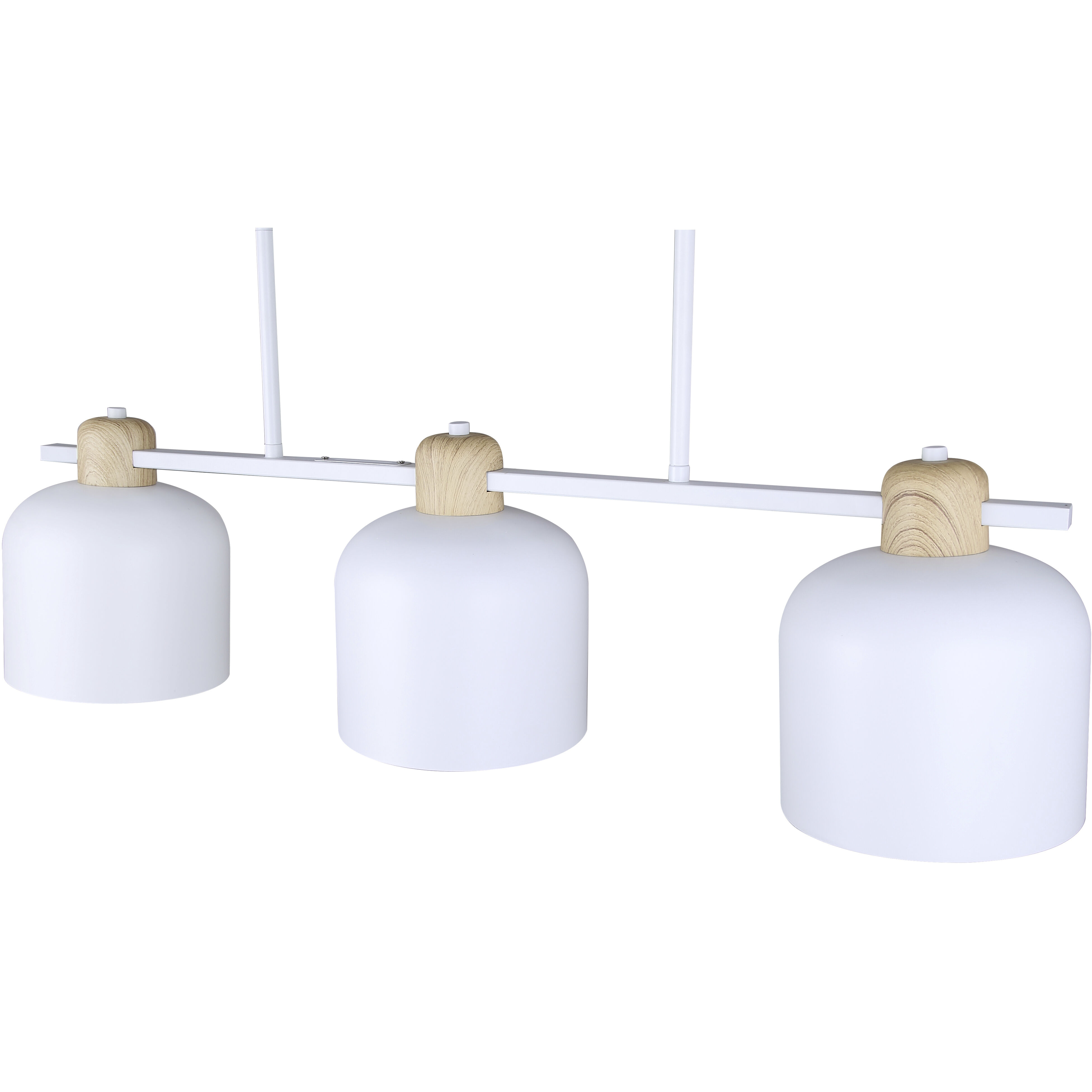 Caleb 3 Light 7 inch Matte White & Wood Pendant Ceiling Light