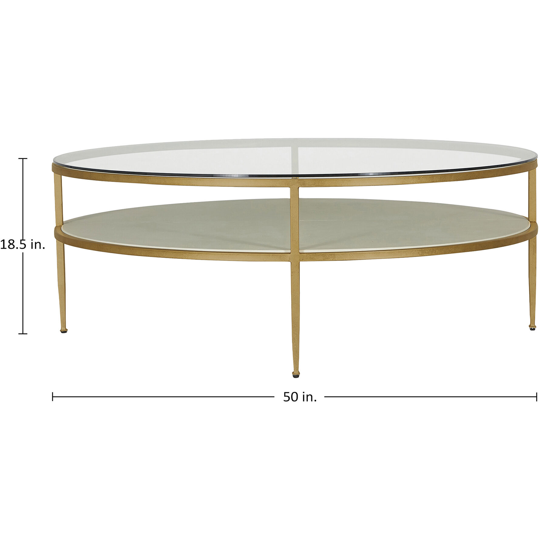 Constance 50 X 50 inch White Leather and Antique Brass Leaf Coffee Table