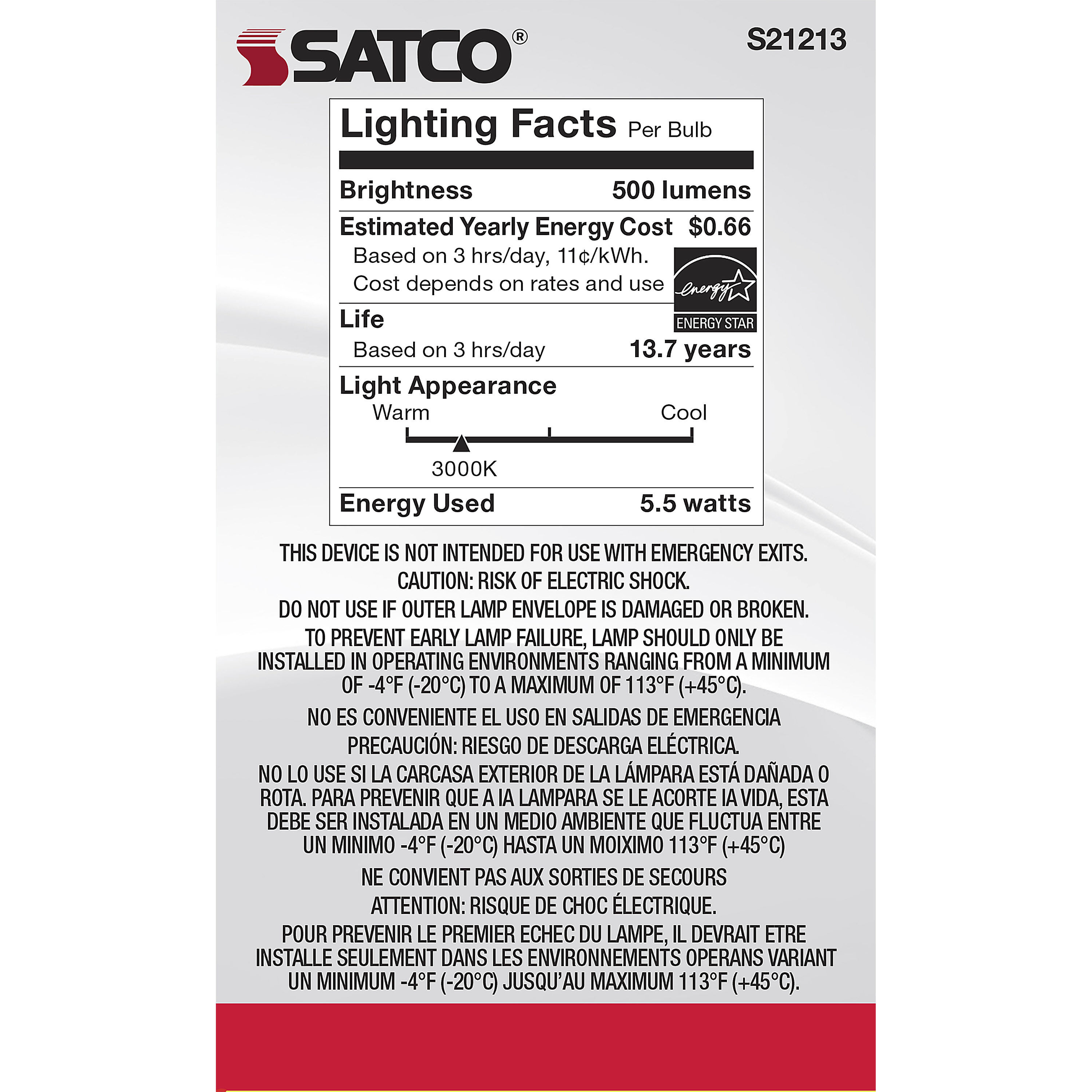 Lumos LED Candelabra Candelabra 5.50 watt 3000K LED Filament