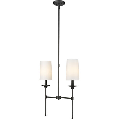 Emily 2 Light 19 inch Matte Black Linear Chandelier Ceiling Light