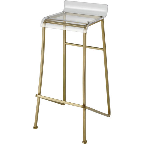 Hyperion 33.25 inch Clear with Gold Bar Stool