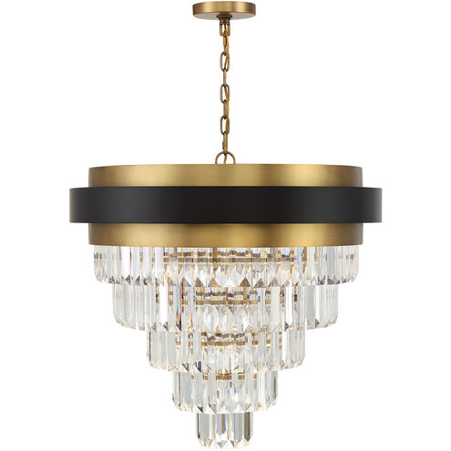 Marquise 9 Light 30 inch Matte Black with Warm Brass Accents Chandelier Ceiling Light