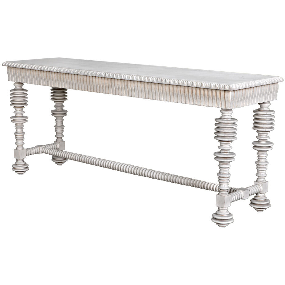 Portuguese 72.5 X 20.5 inch White Wash Console