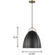 Sean Lavin Norman 1 Light 13.38 inch Satin Brass Pendant Ceiling Light