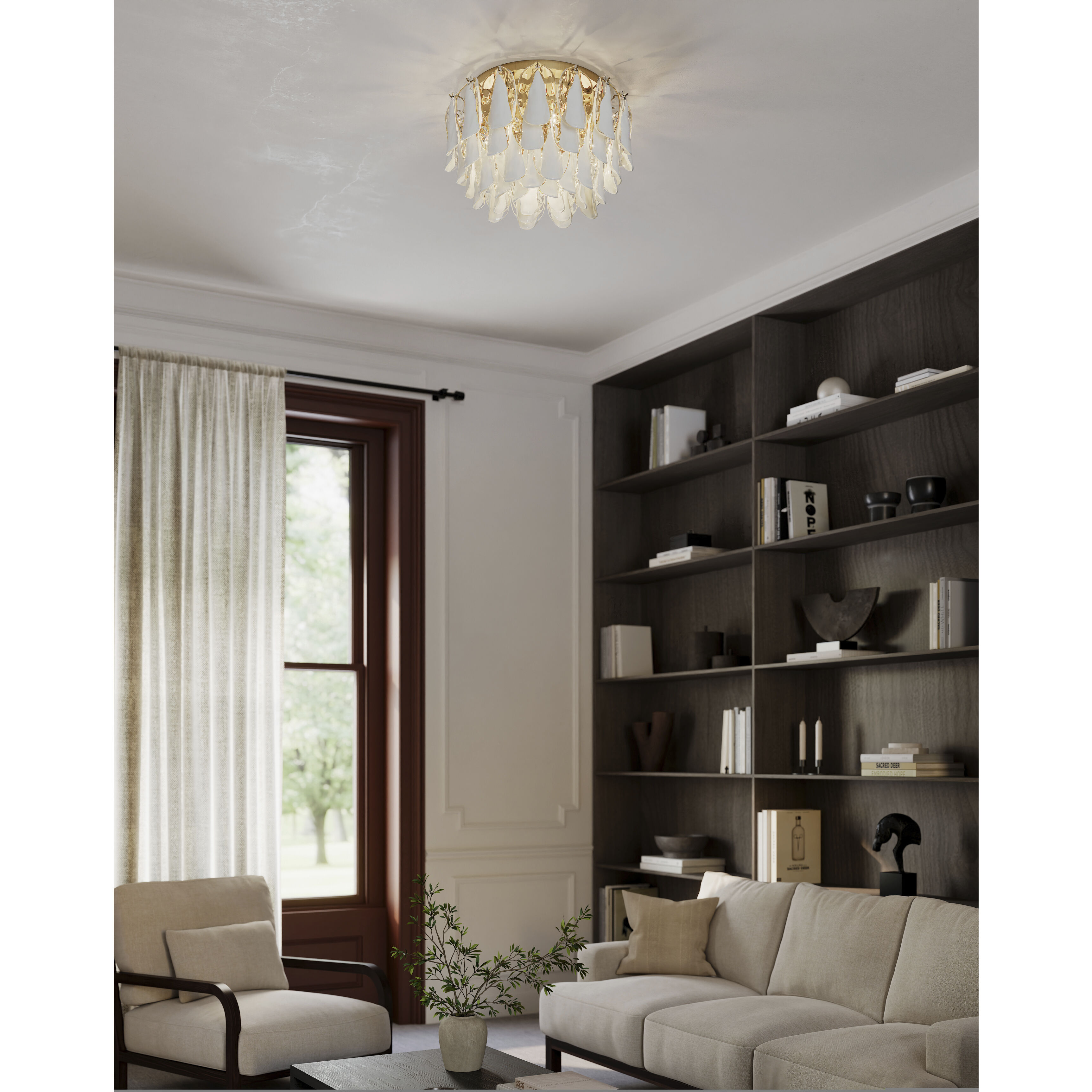 Verla Crest 6 Light 24.25 inch Legacy Brass Flush Mount Ceiling Light