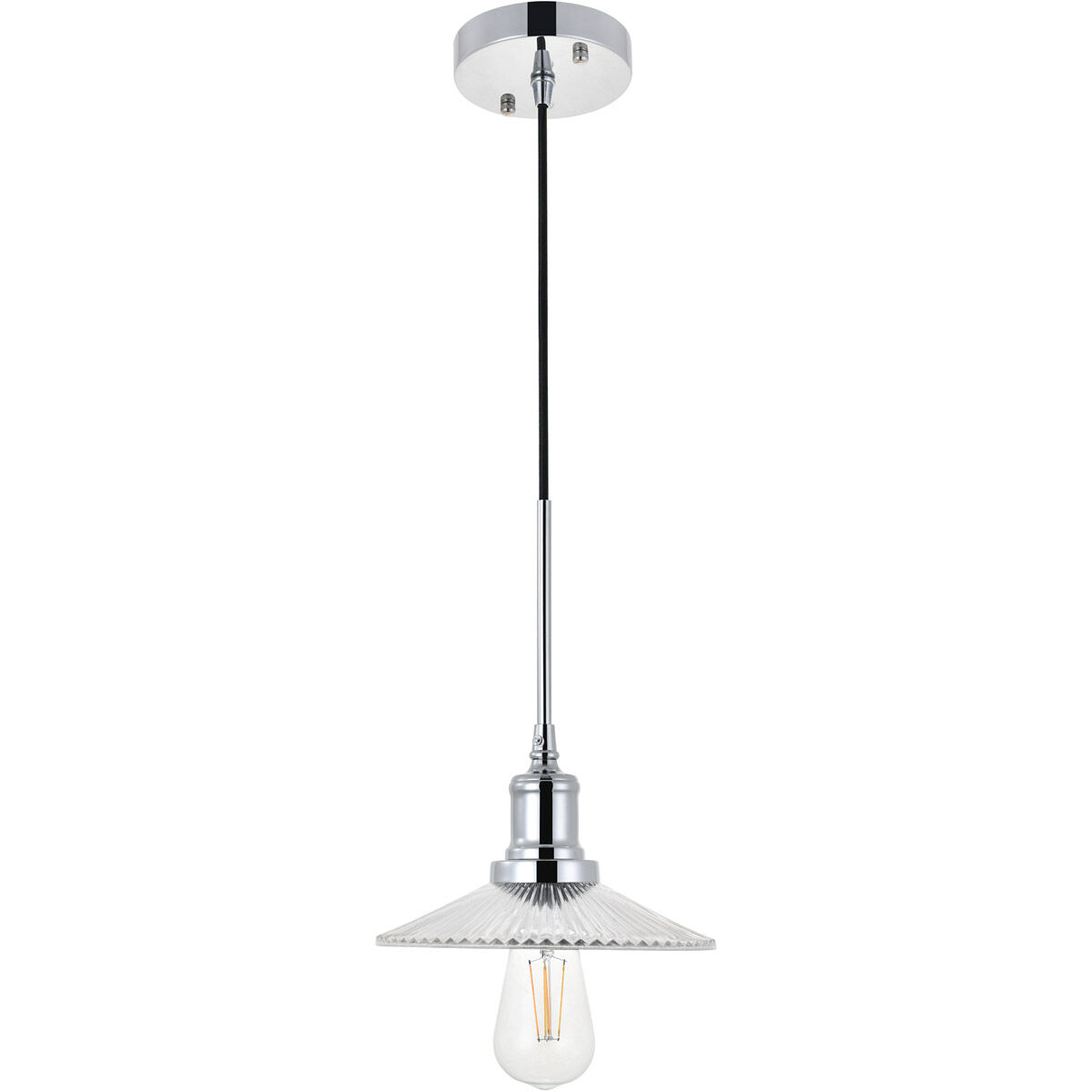 Waltz 1 Light 8.5 inch Chrome Pendant Ceiling Light