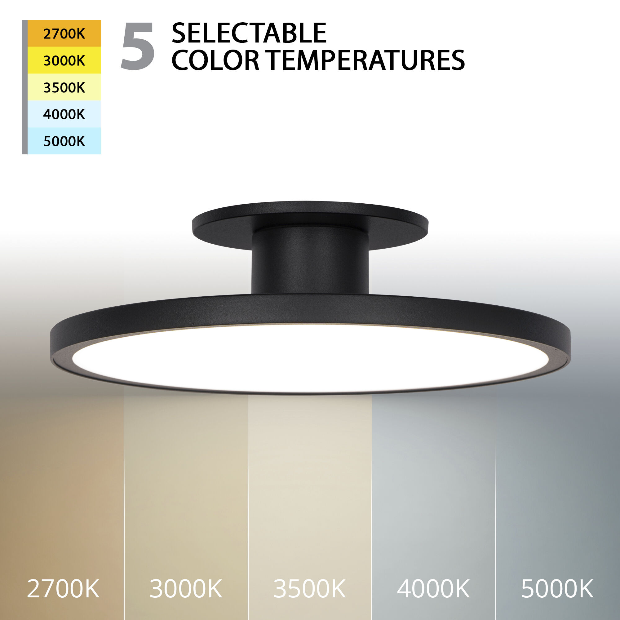 Twist-N-Lite LED 11 inch Black Semi-Flush Mount Ceiling Light, WAC Limited