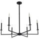 Ray 6 Light 37.13 inch Matte Black Chandelier Ceiling Light