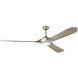 Mylo Weather Plus 80 inch Painted Brushed Nickel with Nickel Blades Ceiling Fan