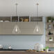 Geometric 1 Light 12 inch Brushed Nickel Mini Pendant Ceiling Light
