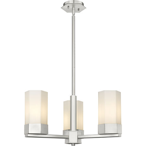 Claverack 3 Light 21.63 inch Satin Nickel Pendant Ceiling Light in Matte White Glass