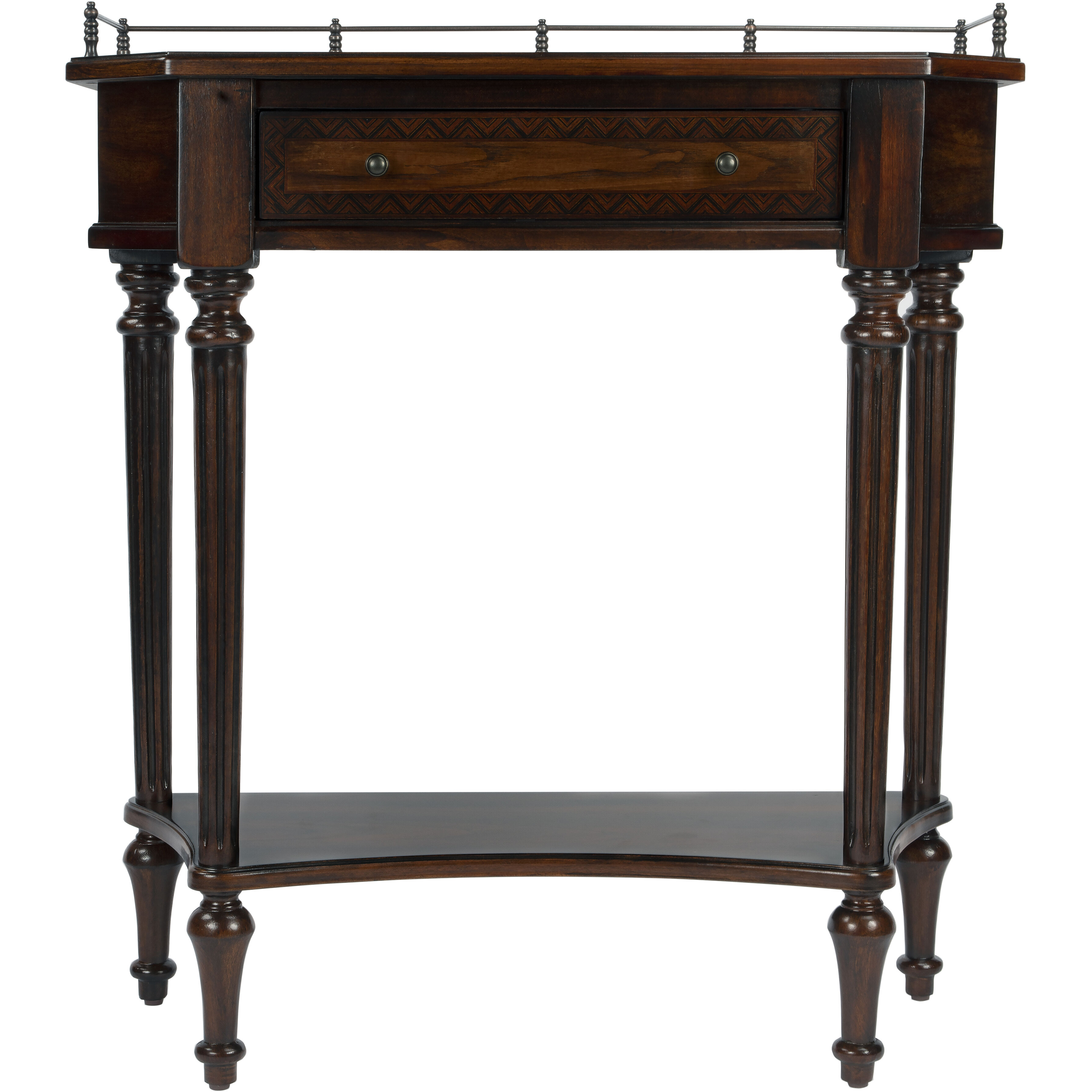 Charleston One Drawer Console Table in Dark Brown
