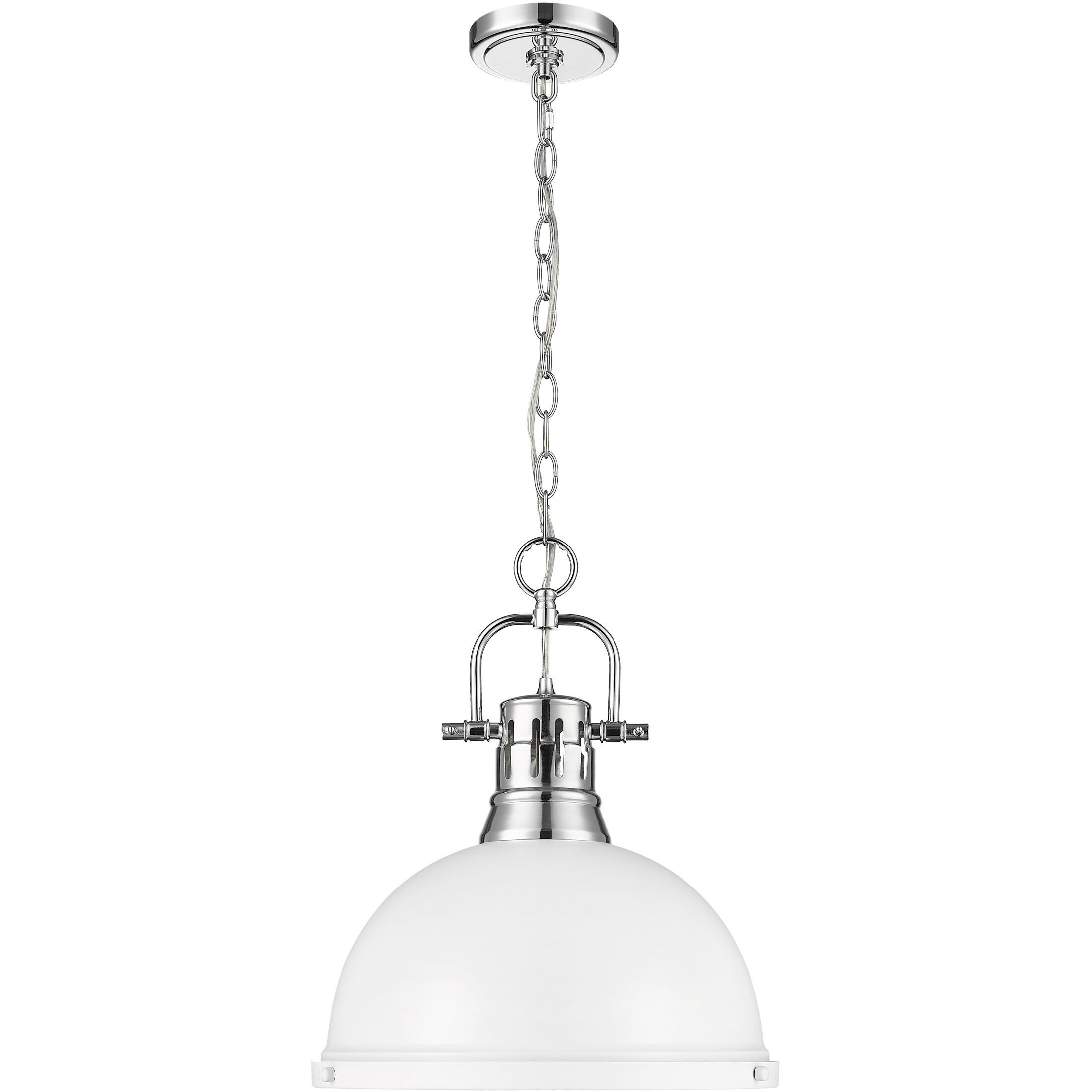 Yep Duncan 1 Light 14 inch Chrome Pendant Ceiling Light in Matte White