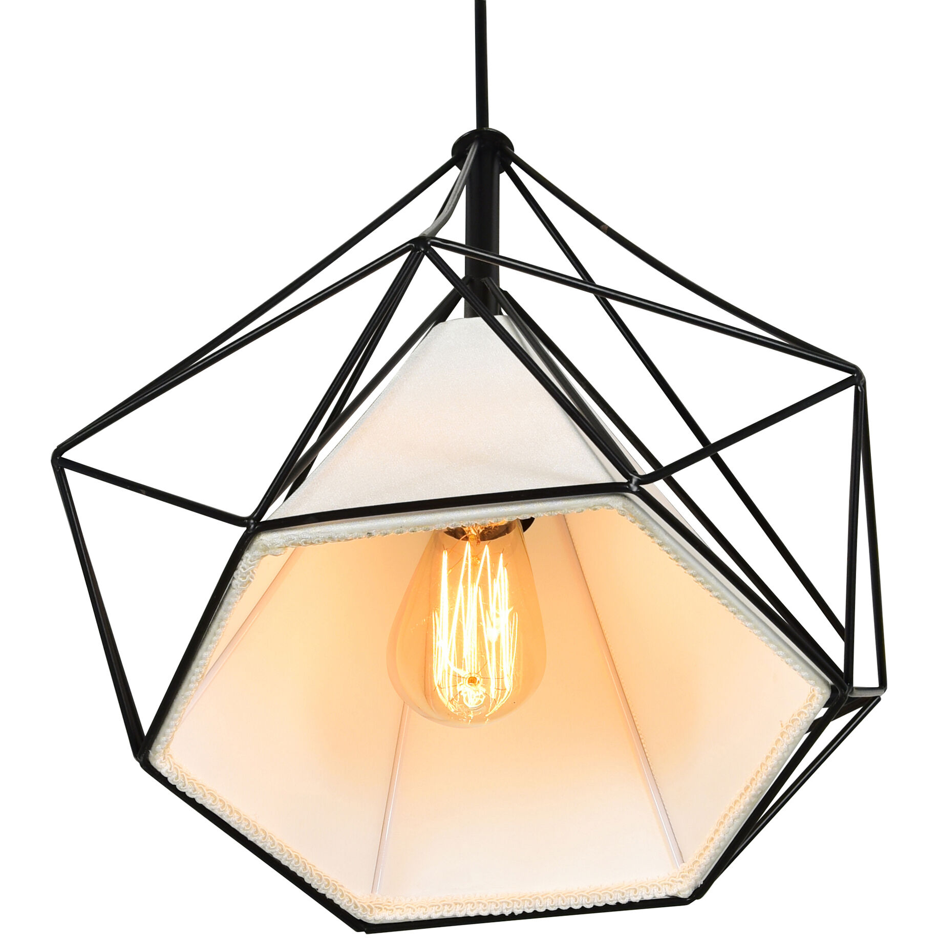 Diamond 1 Light 18 inch Black Down Pendant Ceiling Light