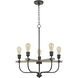 Sion 5 Light 5 inch Natural Wood and Iron Chandelier Ceiling Light