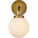 Hanson 1 Light 9 inch Black and Brass Bath Sconce Wall Light