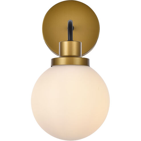 Hanson 1 Light 9 inch Black and Brass Bath Sconce Wall Light