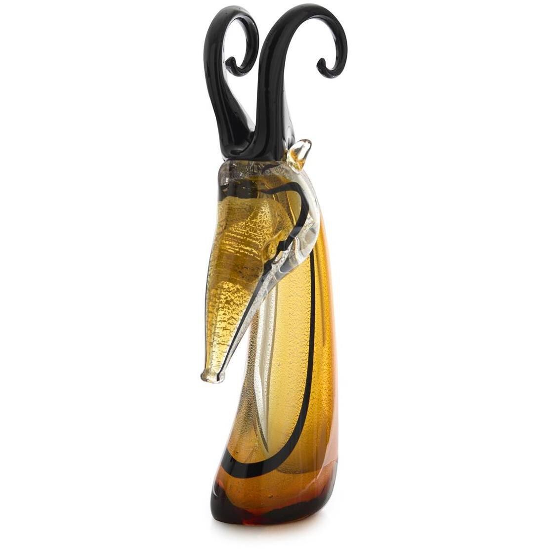 Abstract Glass Antelope 16 X 5 inch Sculpture