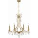 Cedar 8 Light 28 inch Vibrant Gold Chandelier Ceiling Light in Clear Hand Cut