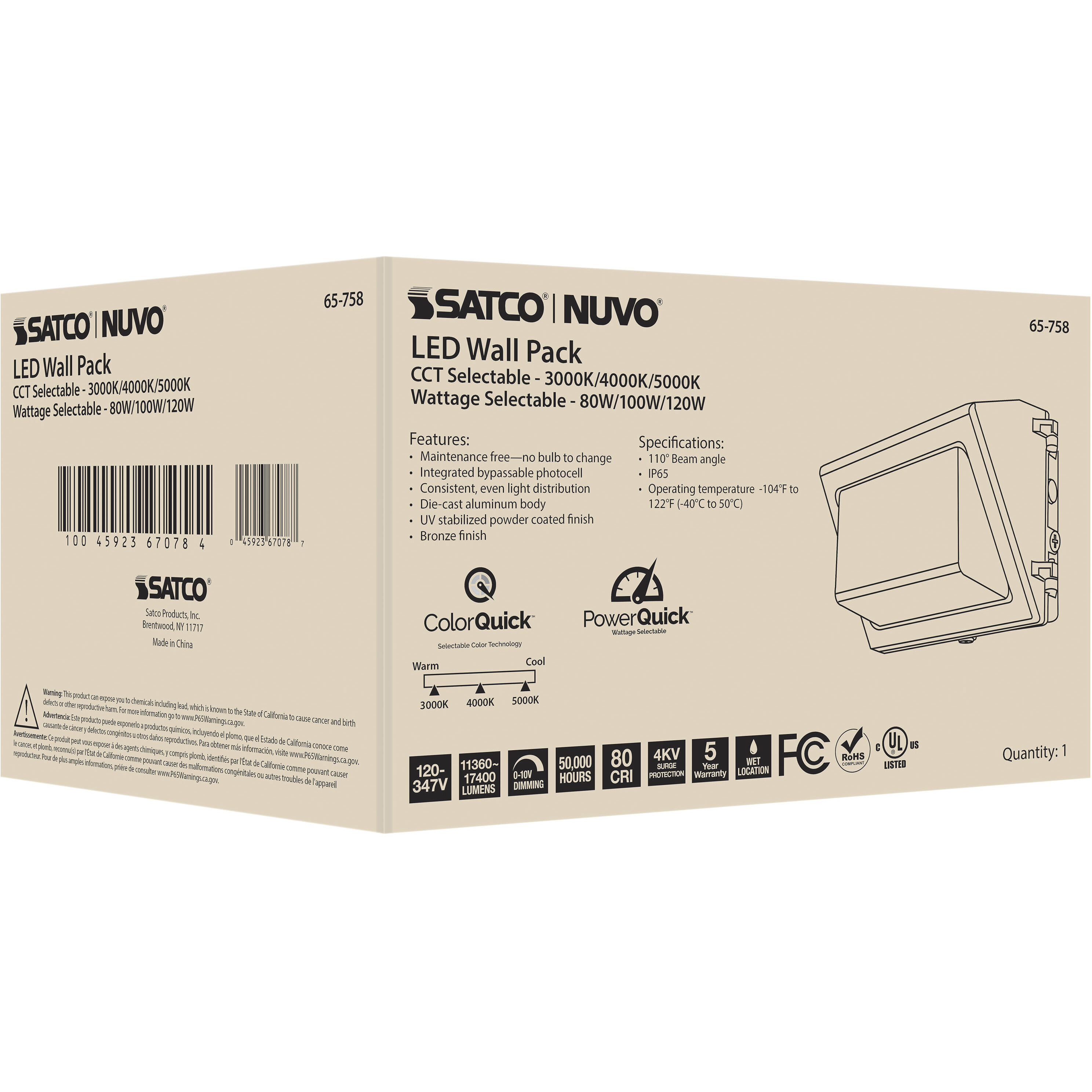 Brentwood LED 9 inch Bronze Outdoor/Indoor Wall Pack