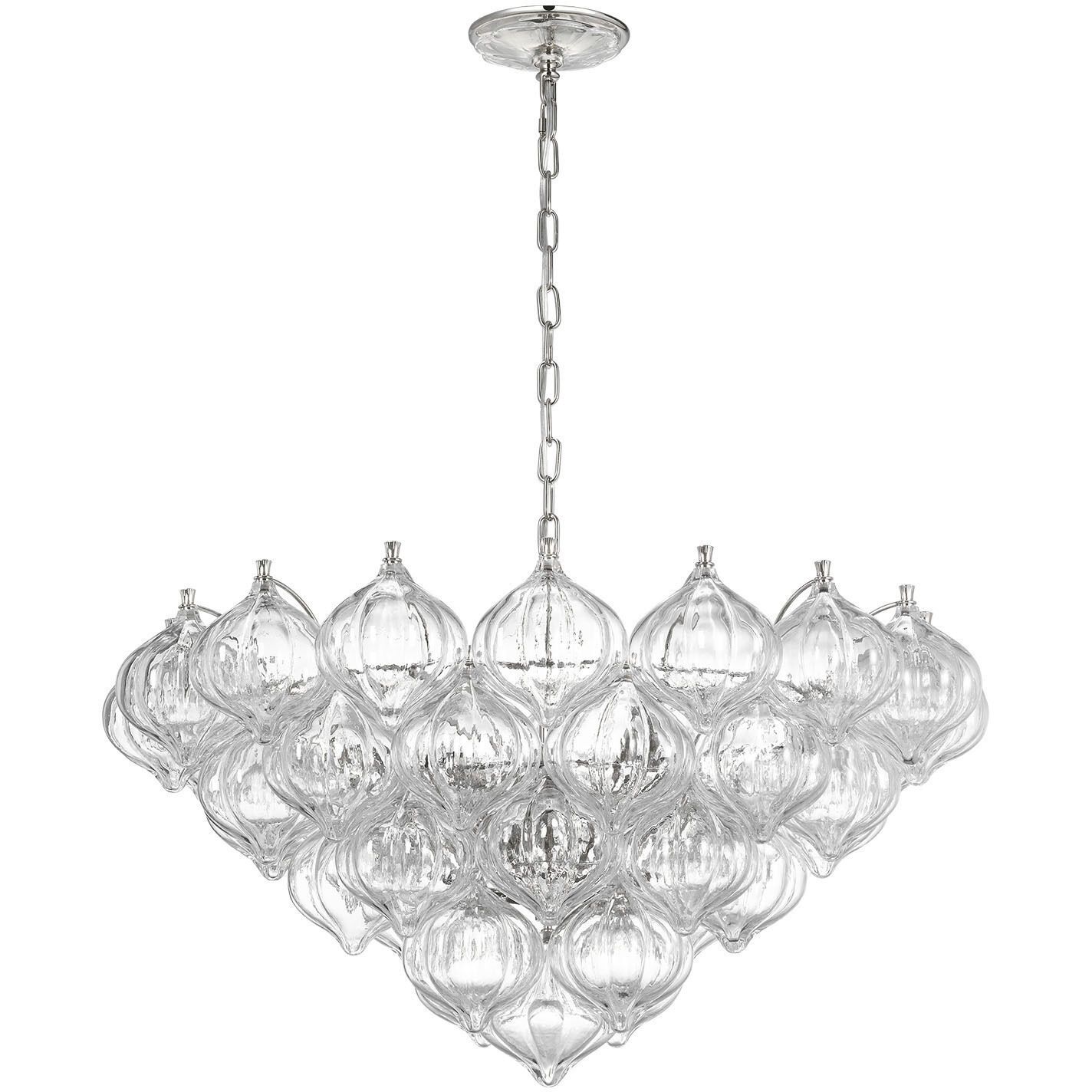 Julie Neill Caselli LED 35.5 inch Polished Nickel Basket Chandelier Ceiling Light