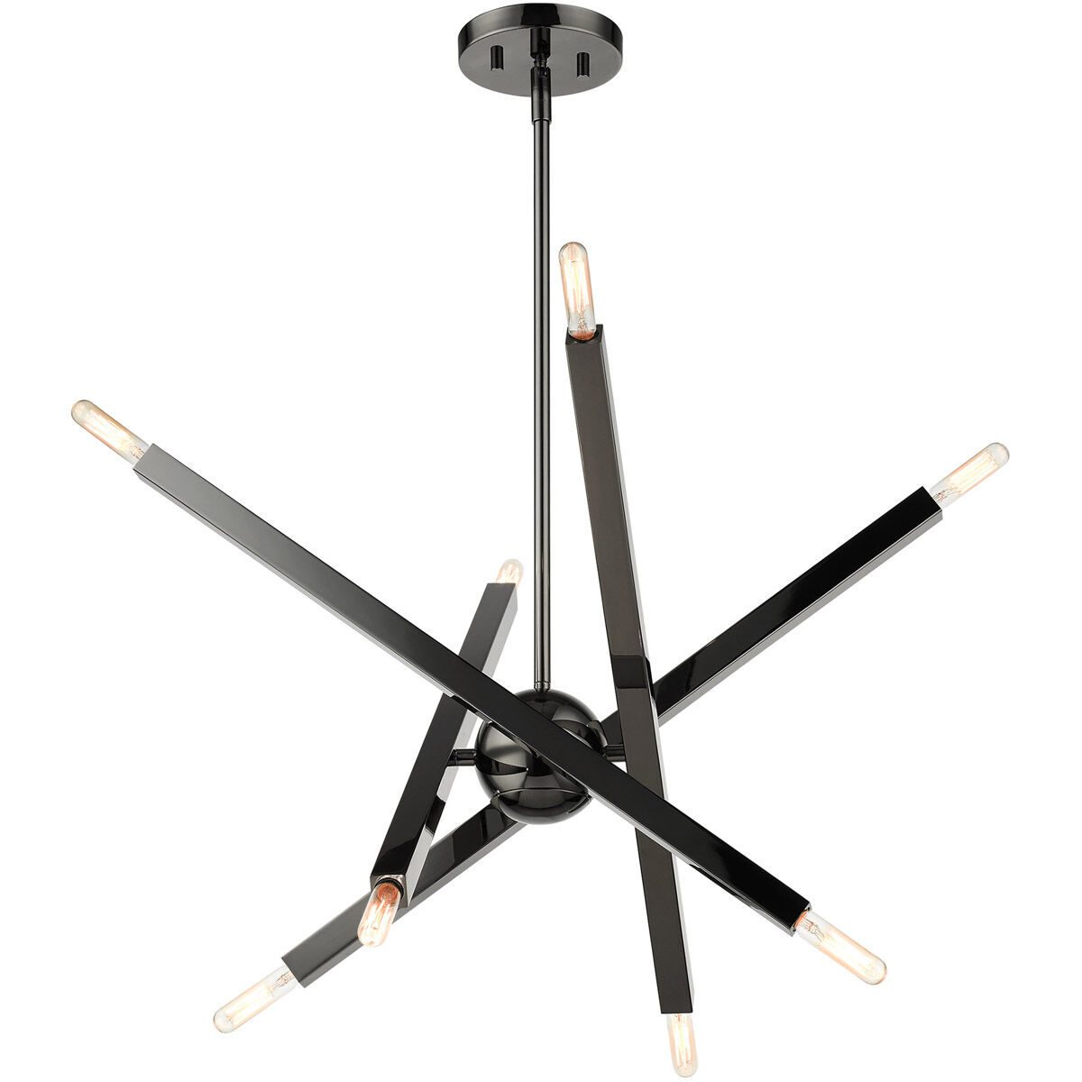 Monaco 8 Light 26 inch Black Chrome Chandelier Ceiling Light