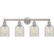 Edison Caledonia 4 Light 32 inch Brushed Satin Nickel Bath Vanity Light Wall Light in Mouchette Glass
