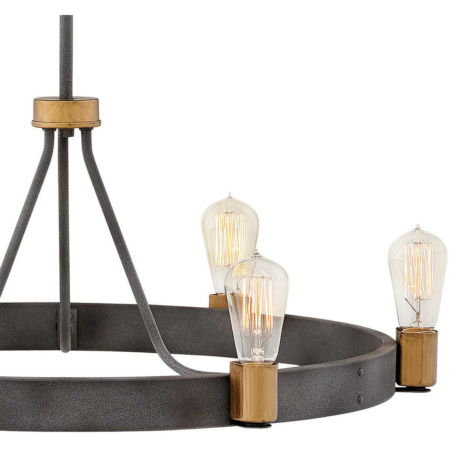 Silas 6 Light 28.75 inch Aged Zinc with Heritage Brass Indoor Chandelier Ceiling Light