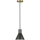 Towner 1 Light 7 inch Satin Brass Mini-Pendant Ceiling Light