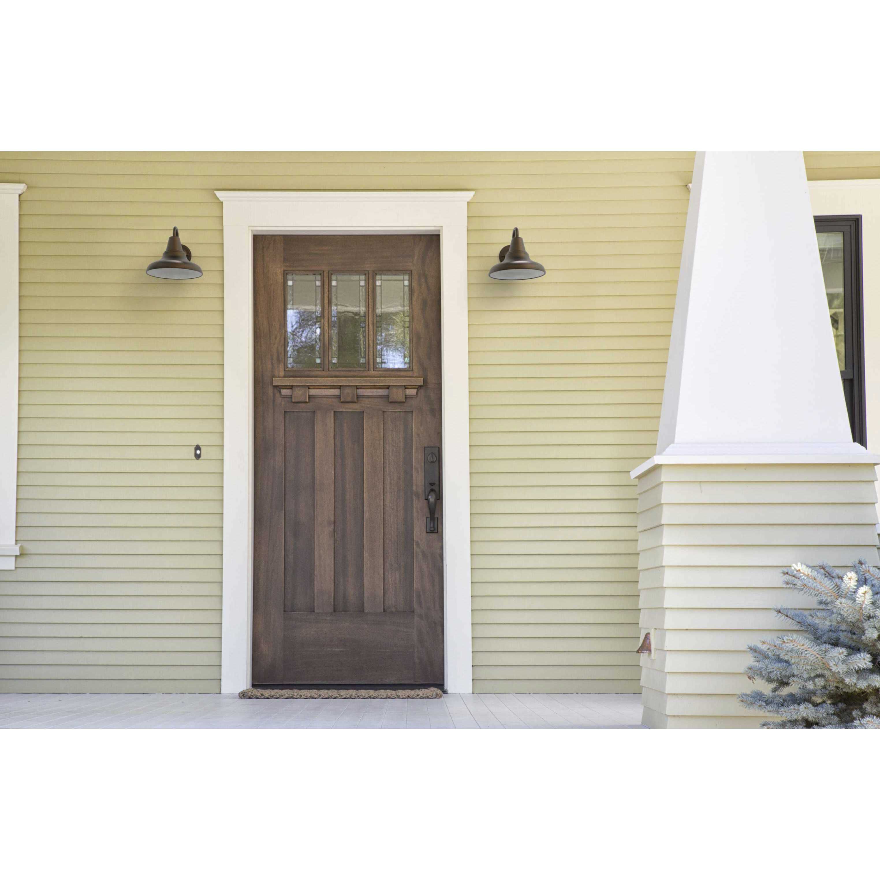 District Outdoor Wall Lantern in Antique Bronze, Standard Lamping, Medium