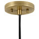 Simon LED 13 inch Matte Navy with Heritage Brass accents Pendant Ceiling Light, Semi-Flush Mount
