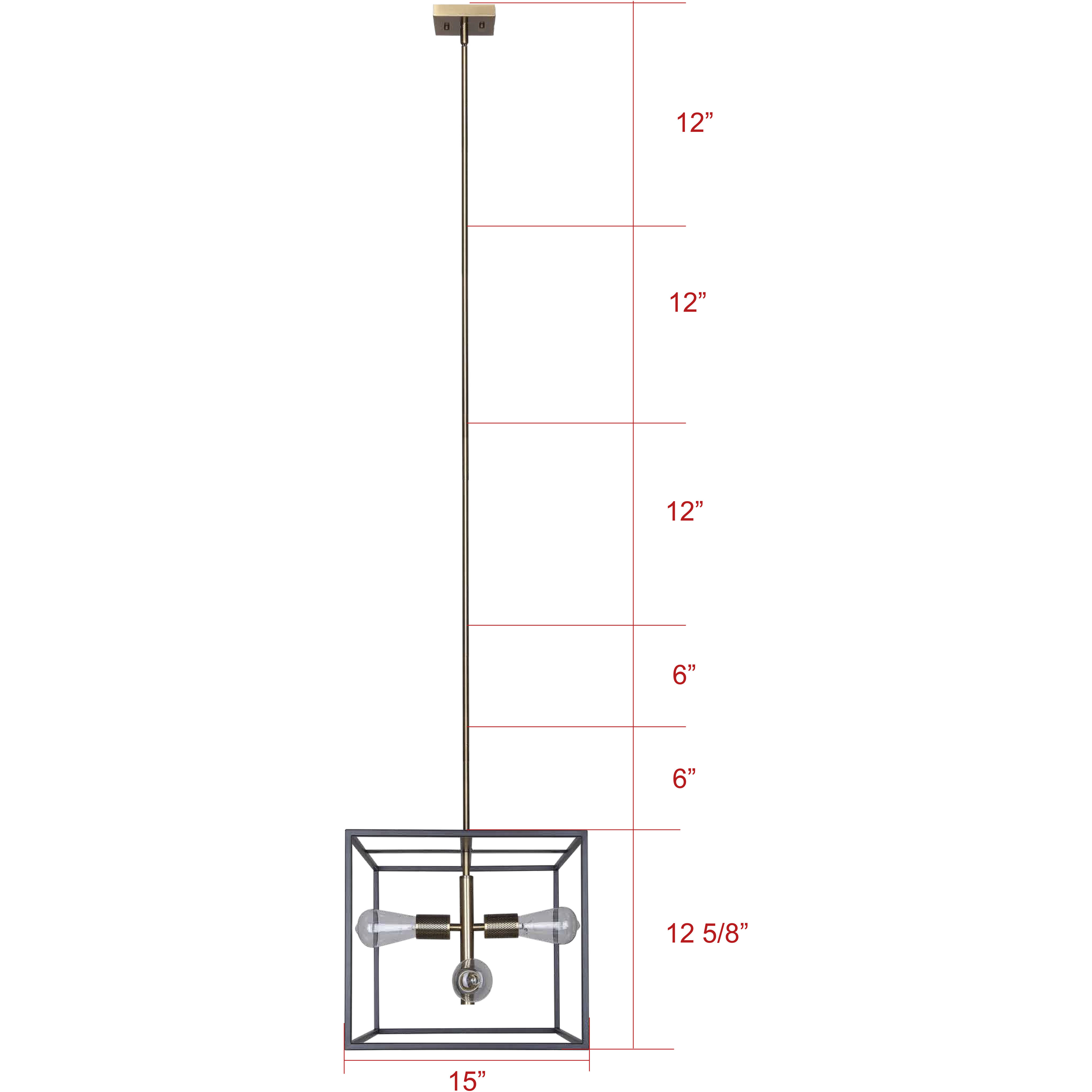 Bodie 4 Light 15 inch Black/Gold Chandelier Ceiling Light