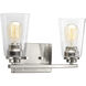 Debut 2 Light 14 inch Brushed Nickel Bath Vanity Wall Light, Design Series