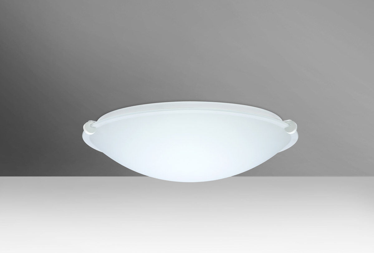 Trio 12 1 Light 12 inch White Flush Mount Ceiling Light in Incandescent, White Glass